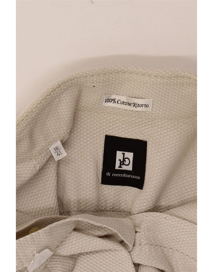 Camicia da uomo ROCCOBAROCCO taglia 41 16 grande in cotone beige