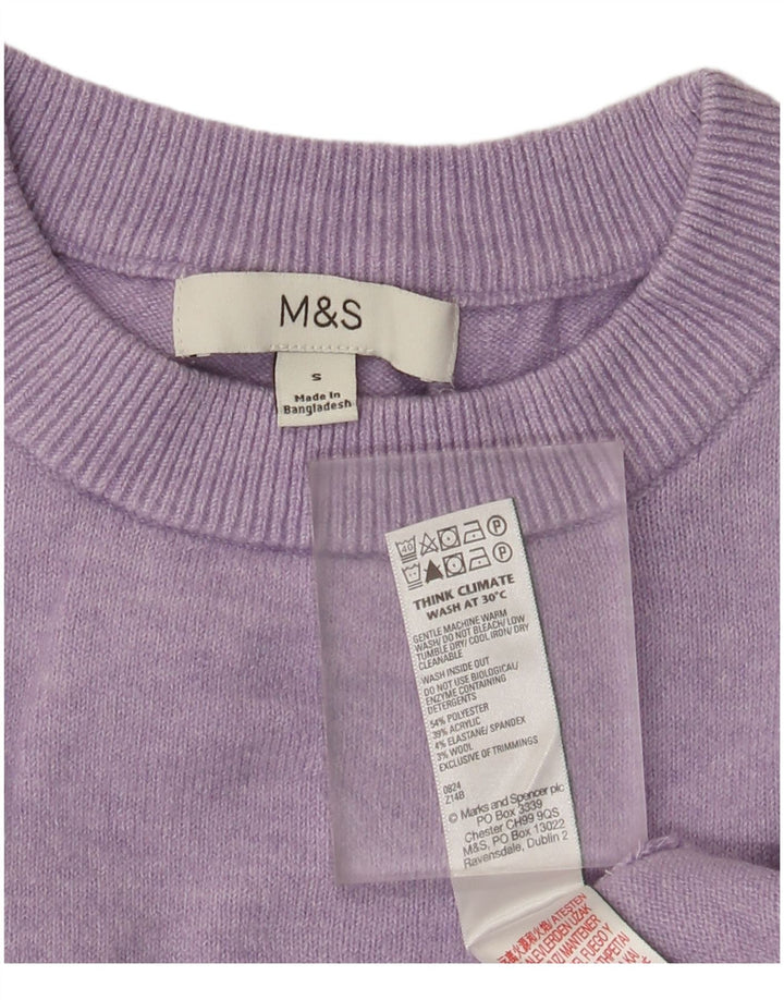 Marks & Spencer Womens Crew Neck Jumper Sweater UK 10 Small Purple