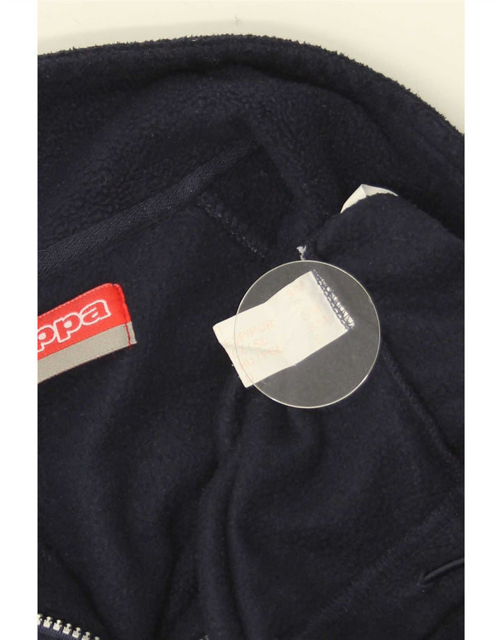 Maglione in pile da uomo Kappa con zip e collo piccolo in poliestere blu navy