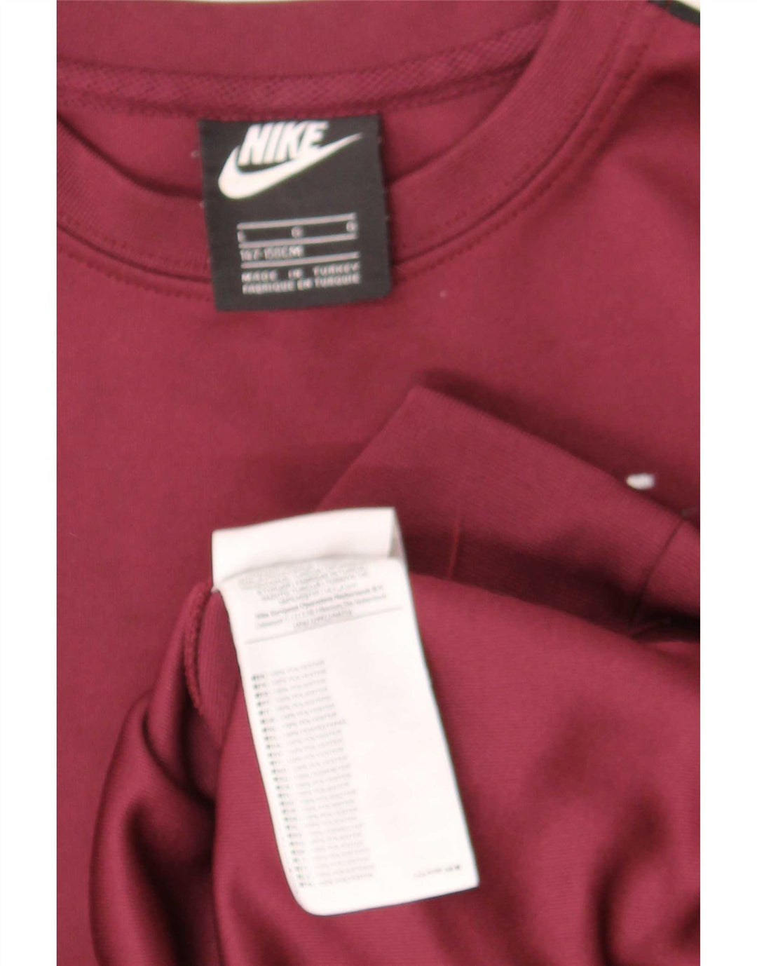 Nike Boys Graphic Sweatshirt Jumper 12-13 Years Large Maroon Colourblock