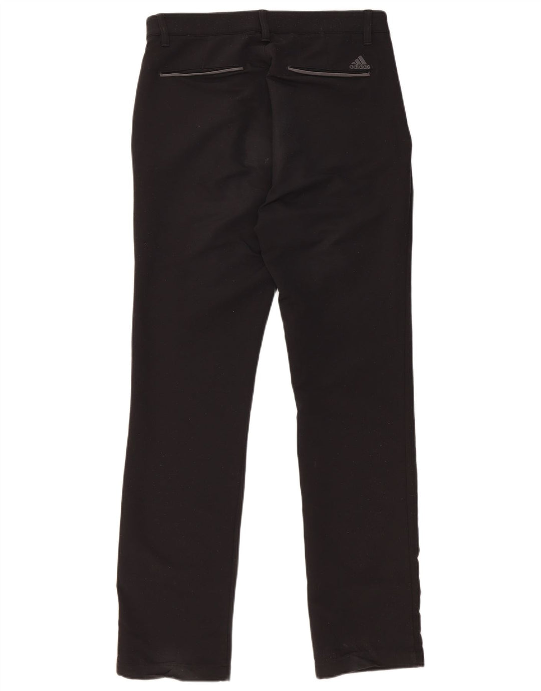ADIDAS Mens Straight Chino Trousers W30 L32 Black Polyester
