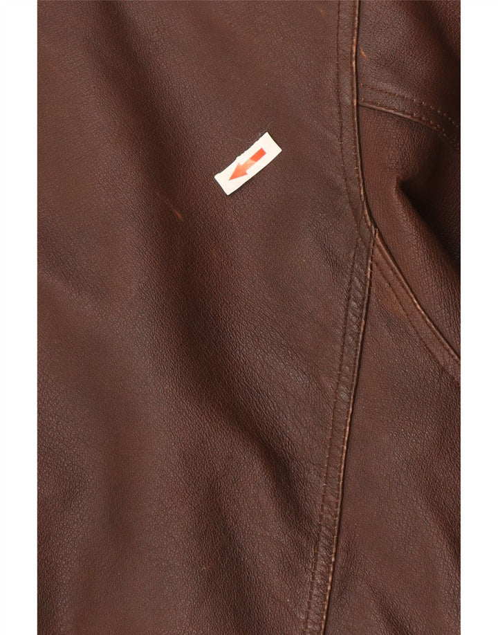 Vintage Mens Leather Jacket UK 40 Large Brown Leather