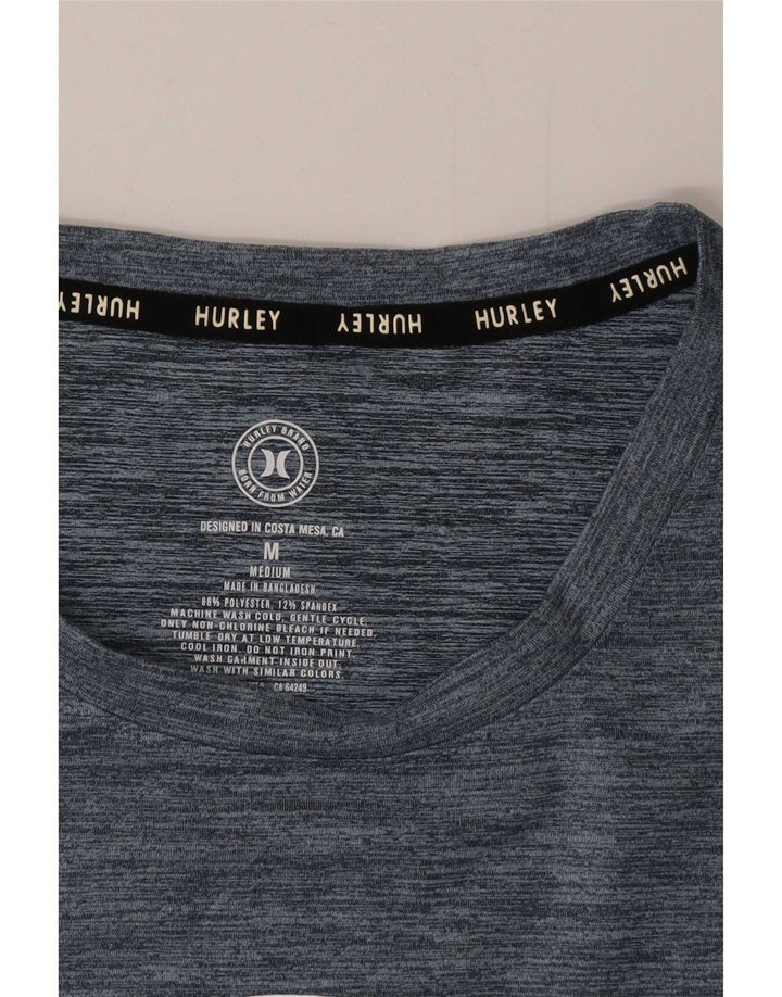 Camiseta masculina Hurley com estampa gráfica, poliéster manchado azul marinho médio