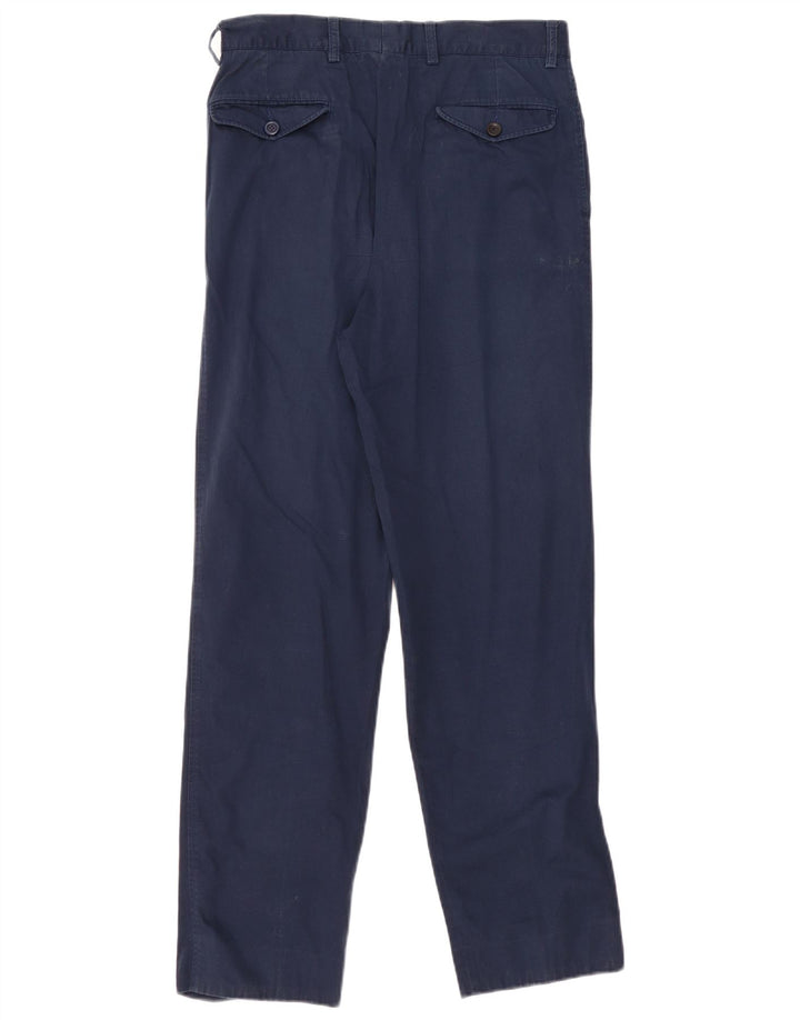 Belfe & Belfe Mens Straight Suit Trousers Medium W32 L32 Navy Blue