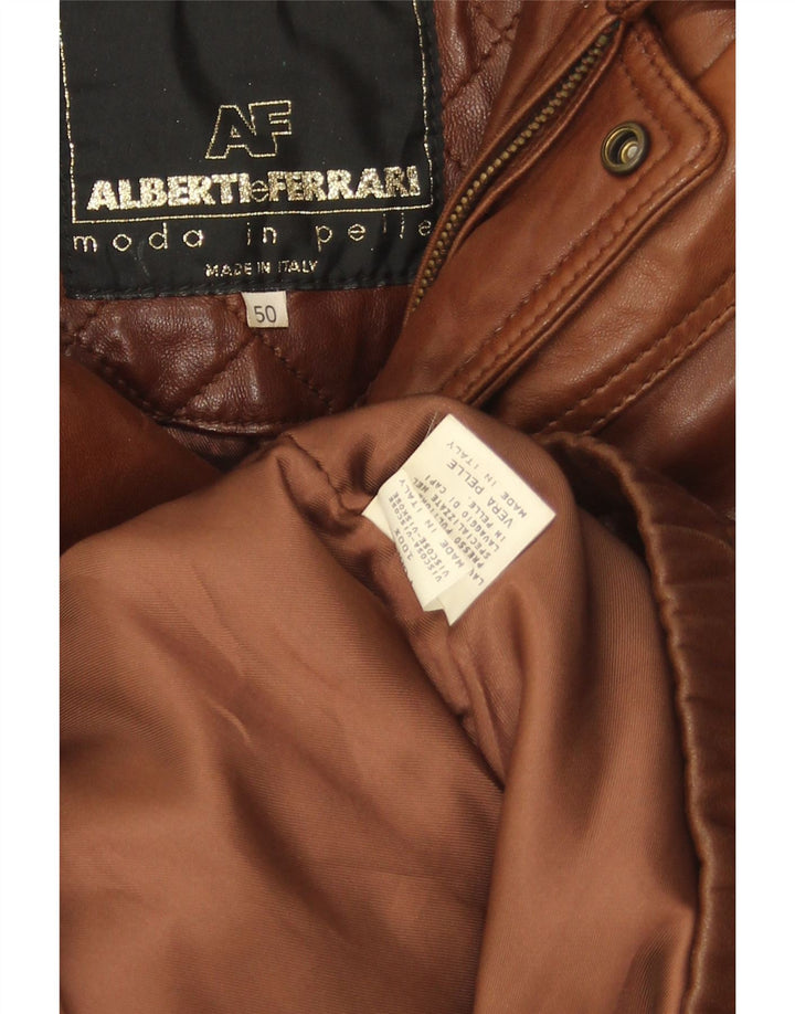 Vintage Ανδρικό Bomber Δερμάτινο Μπουφάν IT 50 Large Brown