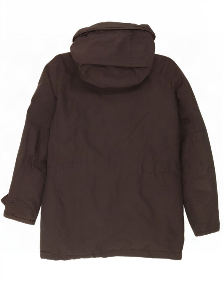 Woolrich Mens Hooded Padded Coat UK 36 Small Grey Cotton
