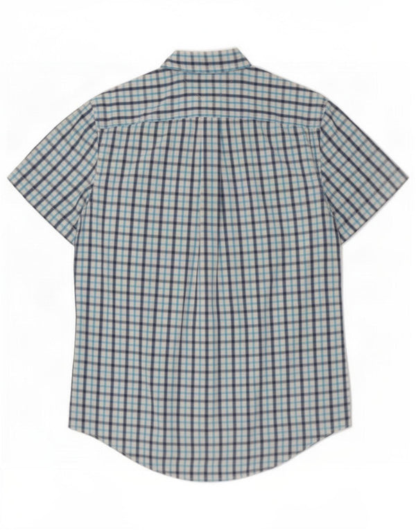 Tommy Hilfiger Mens Short Sleeve Shirt Large Blue Check Cotton