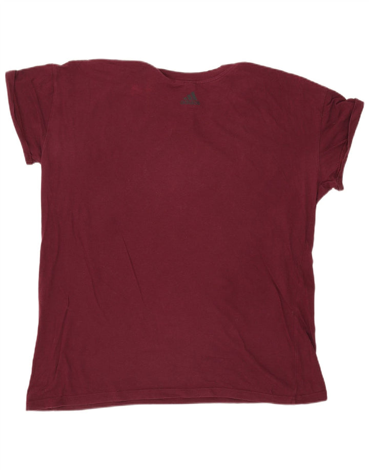Adidas Mens Graphic T-Shirt Top Large Burgundy