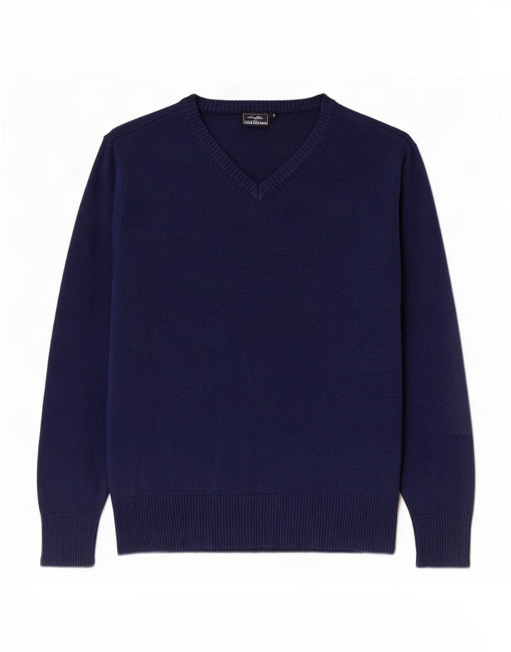 Lotto Mens V-Neck Jumper Sweater Small Navy Blue Acrylic