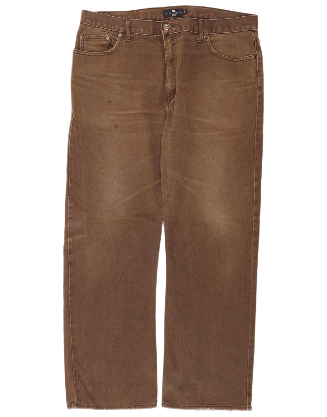 Marks & Spencer Mens Blue Harbour Straight Jeans W38 L31 Brown Cotton