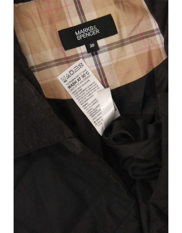 Женская стеганая куртка Marks & Spencer UK 20 2XL, черный полиэстер