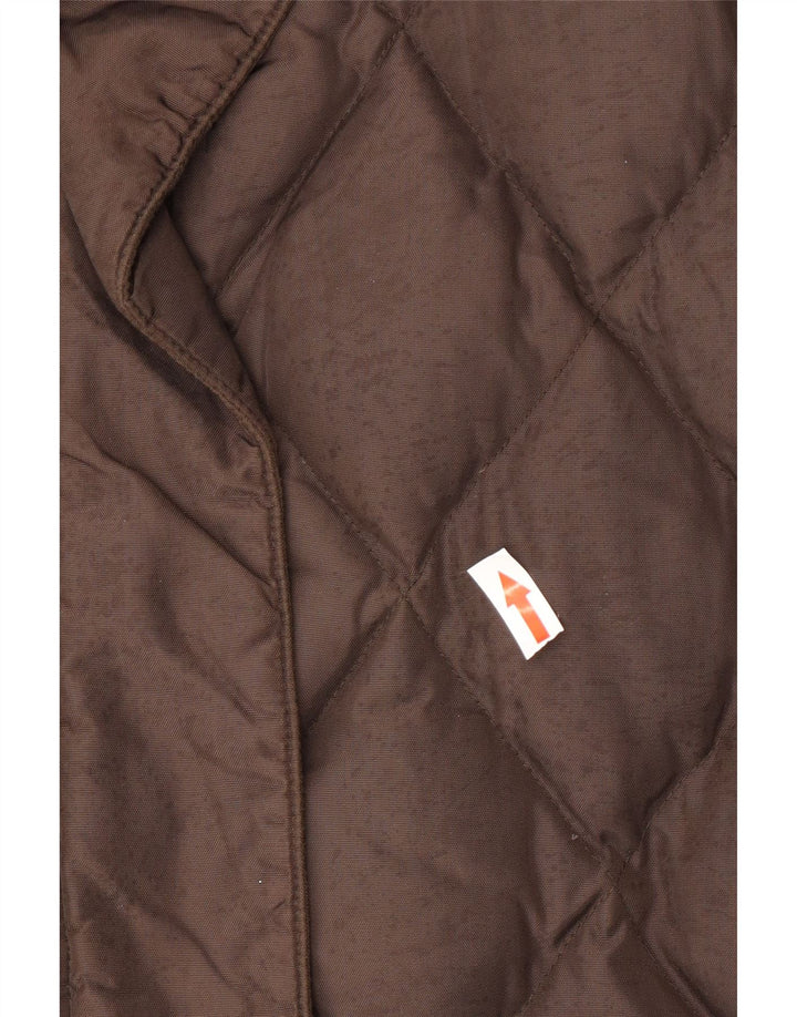 Armani Jeans Damen wattierte Steppjacke UK 14 Large Braun Polyamid