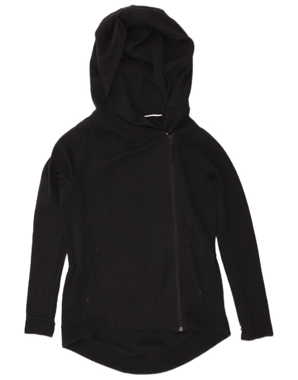Felpa con cappuccio e zip oversize da donna Nike UK 6 XS cotone nero