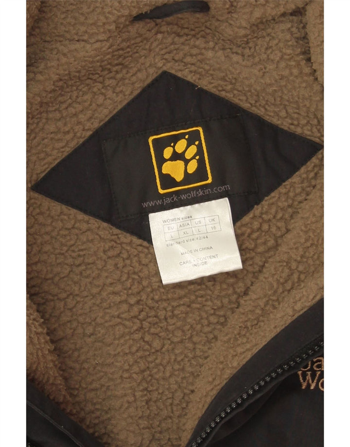 Jack Wolfskin Womens Sherpa Windbreaker Jacket UK 16 Large Black Polyester
