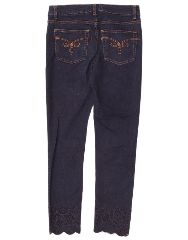 Ted Baker Damen Slim Jeans W28 L26 Marineblau geblümt
