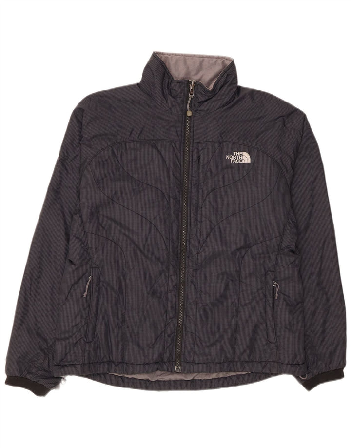 The North Face Damen Wattierte Jacke UK 16 Large Schwarz Kariertes Nylon