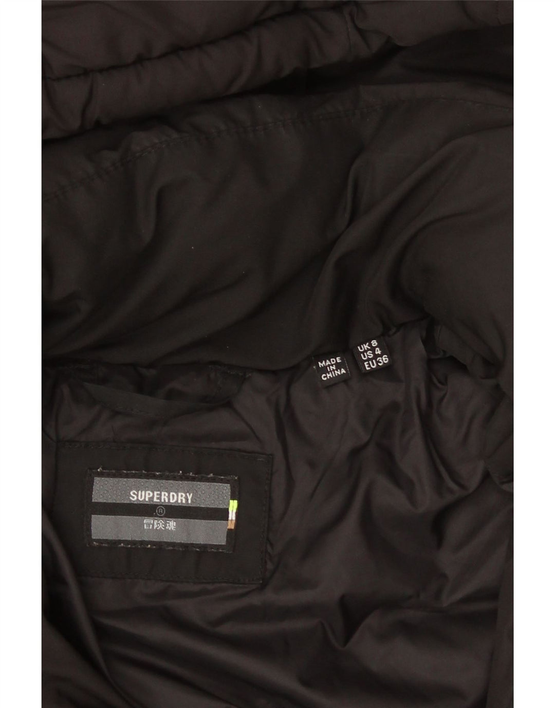 Superdry Chaqueta Acolchada Con Capucha Para Mujer UK 8 Samll Black