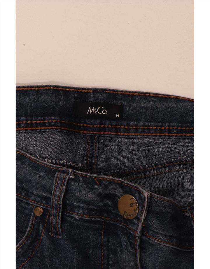 M&Co Dame Bootcut Jeans UK 14 Large W32 L30 Blue Cotton