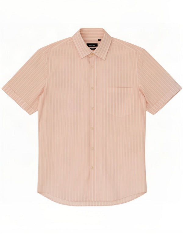 Hugo Boss Camicia a maniche corte da uomo taglia 42 16 1/2 arge Cotone a righe rosa