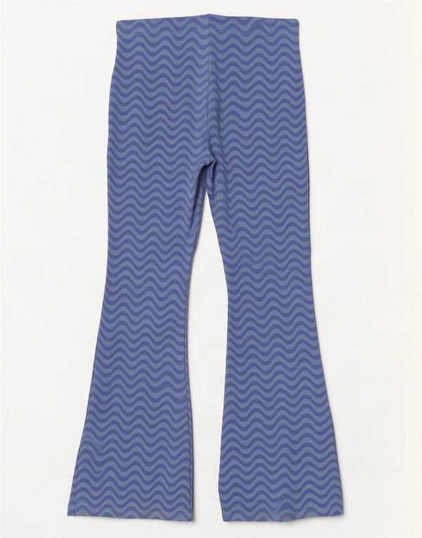 Marks & Spencer Girls Flare Leggings 13-14 Years Blue Chevron Cotton