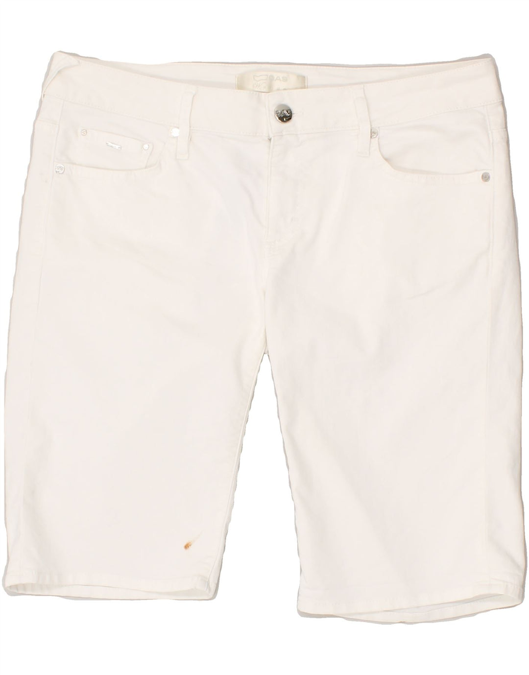 GAS Womens Casual Shorts Medium W29 White Cotton Vintage Gas and Second-Hand Gas from Messina Hembry 