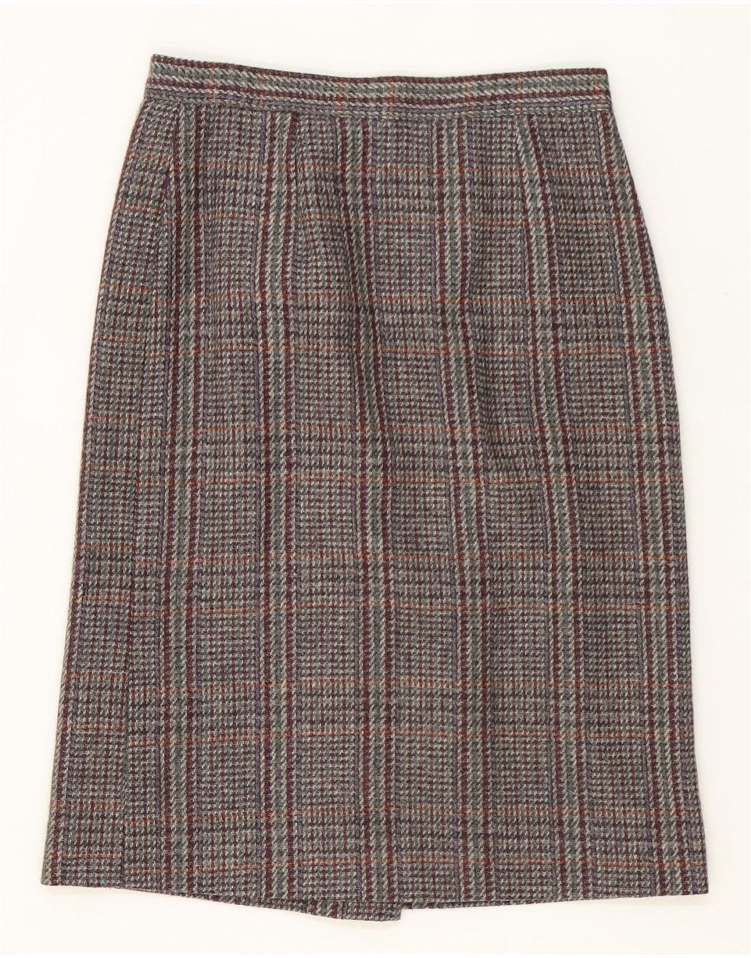 Vintage kvinders 1 knap 2 stykke nederdel sæt UK 12 medium grå plaid