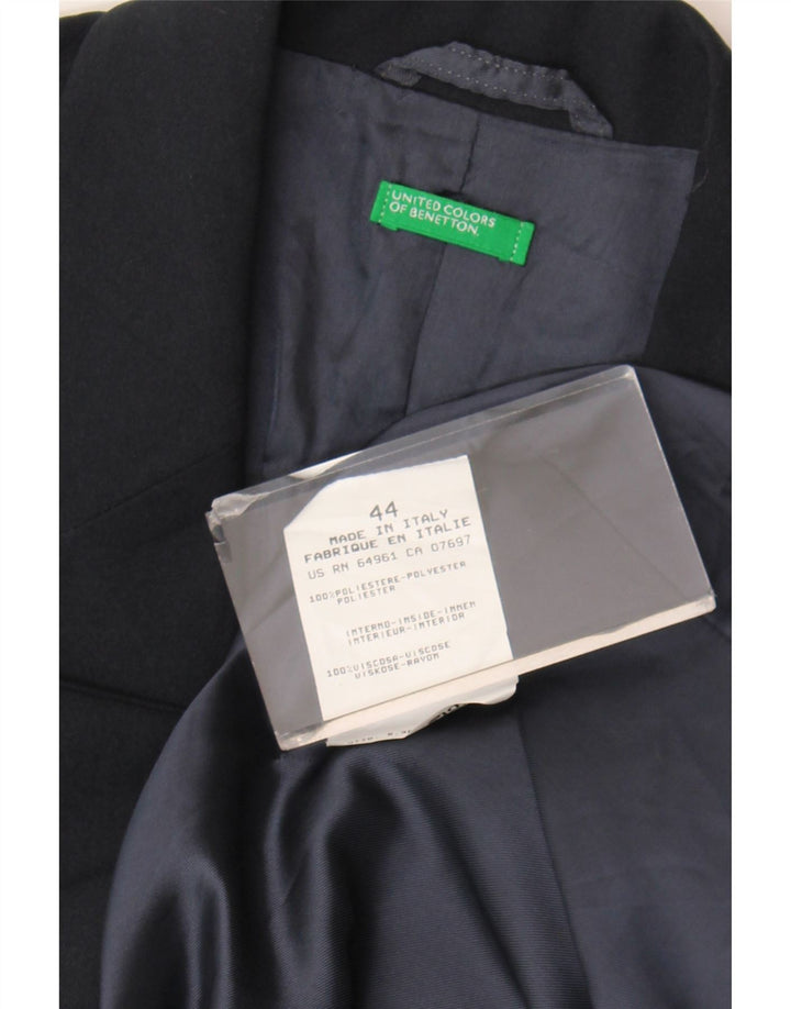 Jaqueta Blazer Feminina Benetton com 3 Botões IT 44 Poliéster Azul Marinho Médio