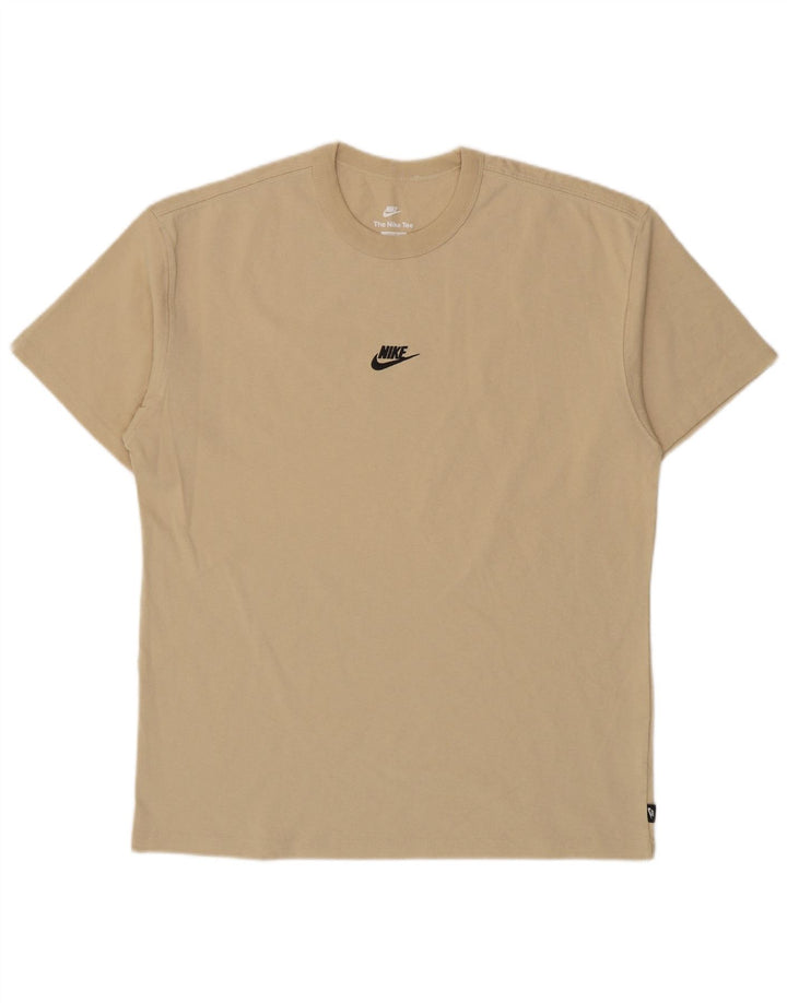 Nike Mens Loose Fit T-Shirt Top Medium Beige Cotton