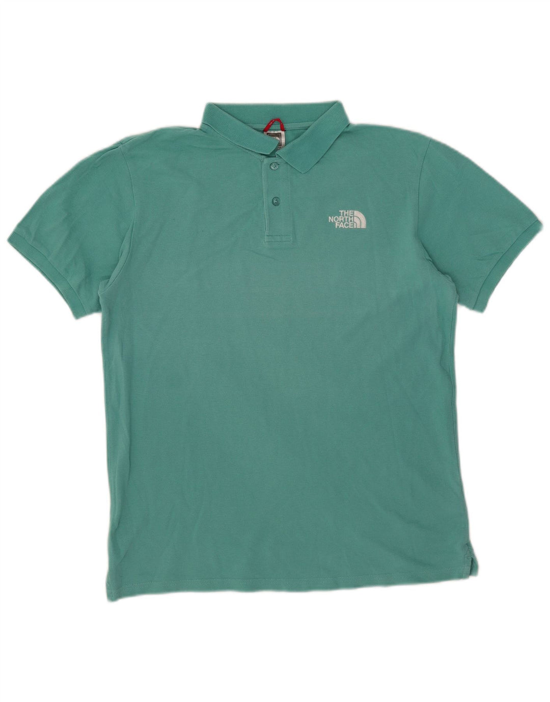 The North Face Mens Polo Shirt Medium Turquoise Cotton