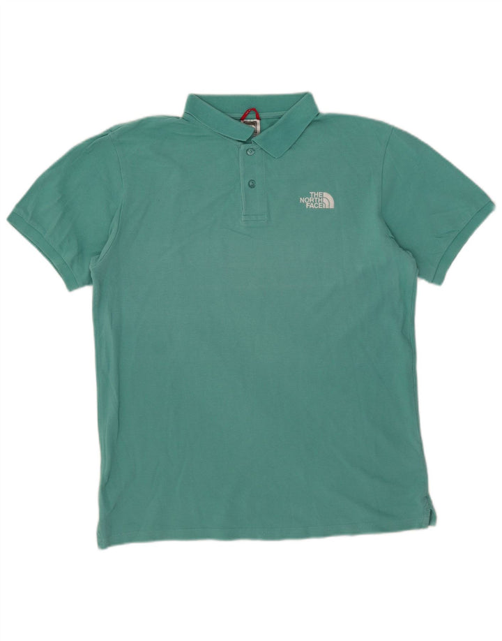 The North Face Mens Polo Shirt Medium Turquoise Cotton