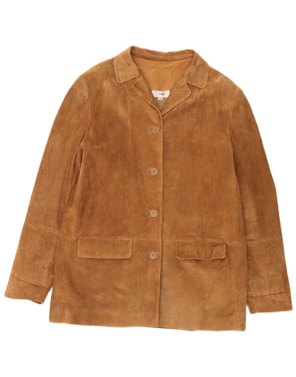 Conbipel Womens Free Heron Suede Jacket IT 42 Medium Brown Leather