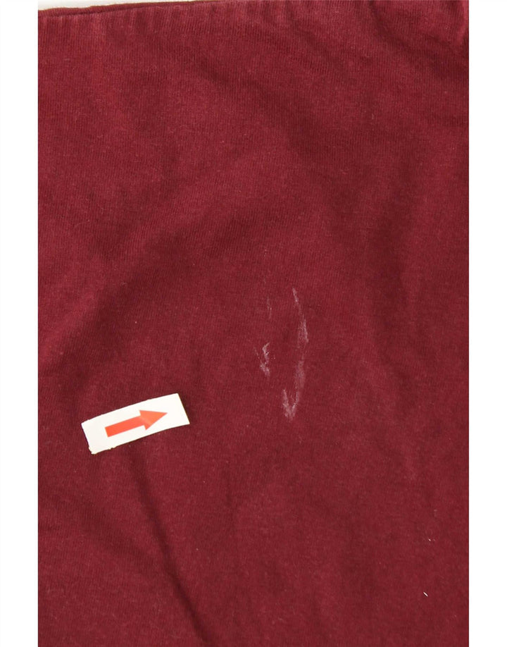 Reebok Mens T-Shirt Top Large Burgundy Cotton