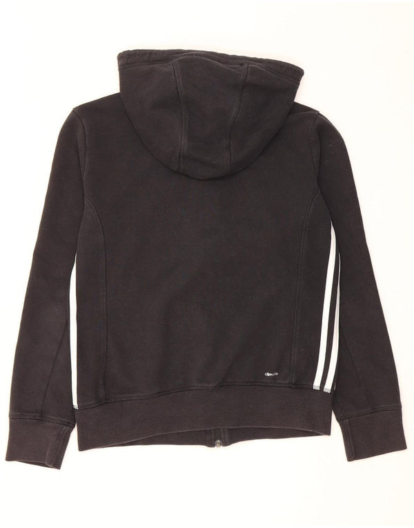 Adidas Womens Climalite Zip Hoodie Sweater UK 8/10 Small Black Cotton