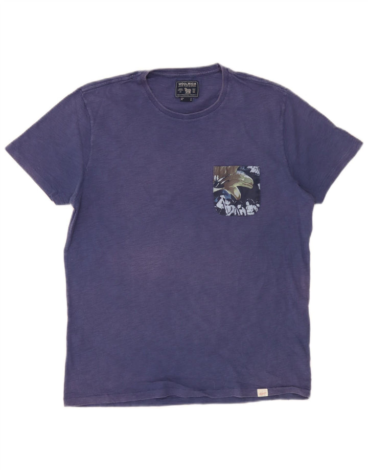 Woolrich Herre T-Shirt Top Medium Blå Bomuld