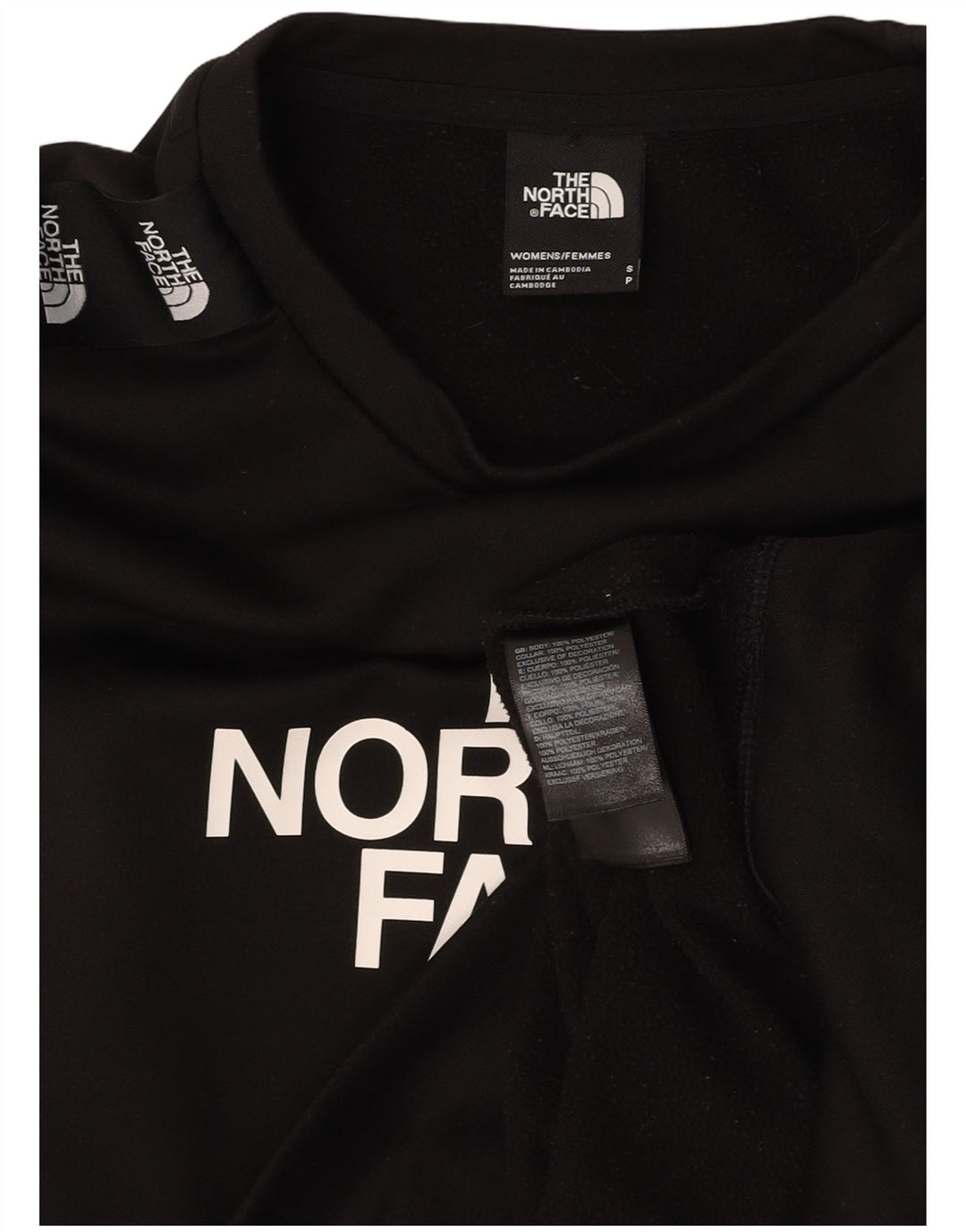 THE NORTH FACE Womens Crop Oversized Sweatshirt Jumper UK 10 Small Black