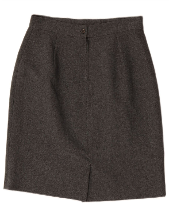 Vintage Womens High Waist Pencil Skirt IT 44 Medium W26 Grey Polyester