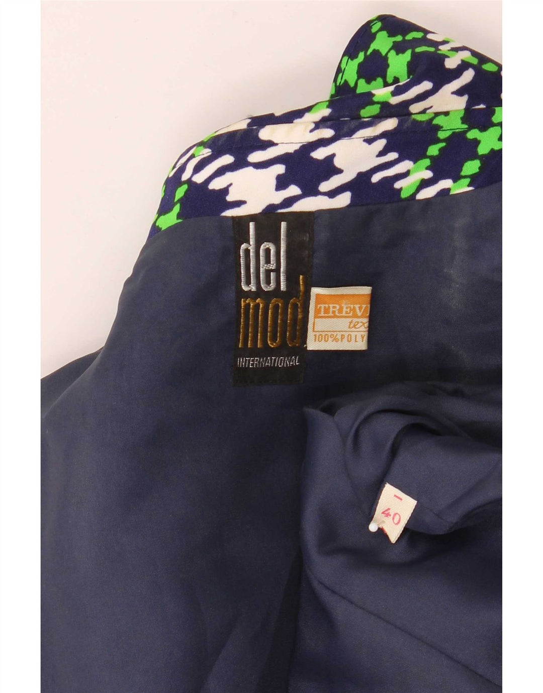 Delmod Womens Overcoat IT 40 Small Green Check Polyester