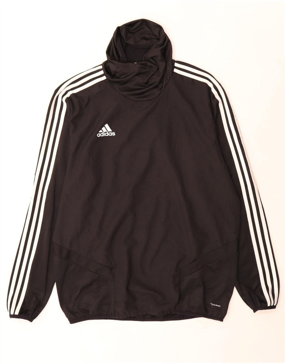 Adidas Męska koszulka Climawarm z okrągłym dekoltem i długim rękawem, duży, czarny poliester