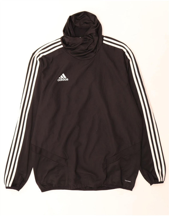 Adidas Męska koszulka Climawarm z okrągłym dekoltem i długim rękawem, duży, czarny poliester