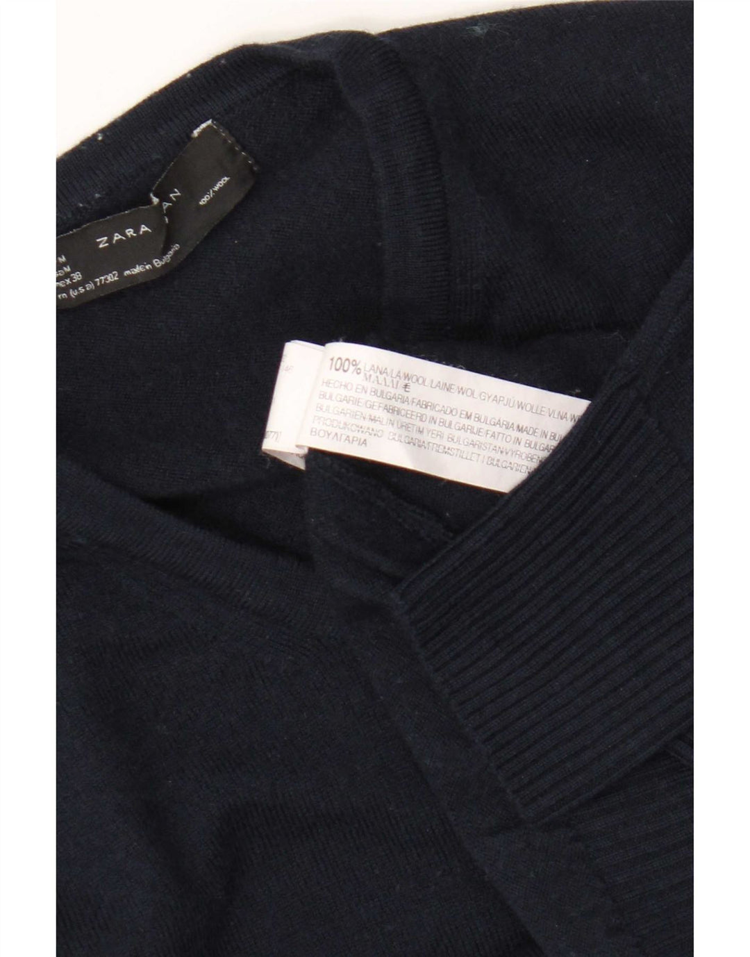 Zara Herre V-hals sweater Medium Marineblå Uld