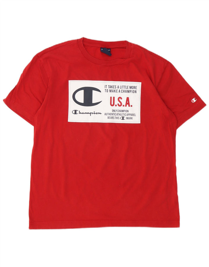 T-shirt grafica da uomo Champion Top rossa media