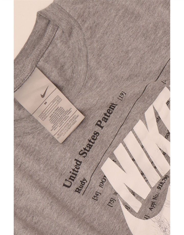 Nike Mens Graphic T-Shirt Top UK 39/41 Medium Grey Cotton