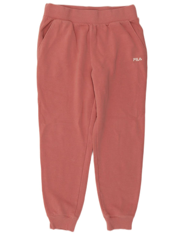 Fila Womens Tracksuit Trousers Joggers UK 14 Large Pink Cotton