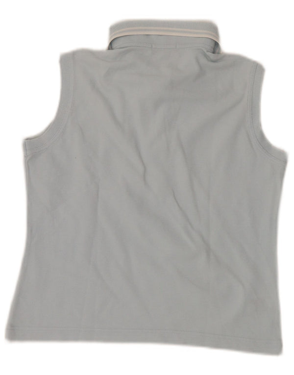 Fred Perry Girls Sleeveless Polo Shirt 15-16 Years Blue Striped Cotton