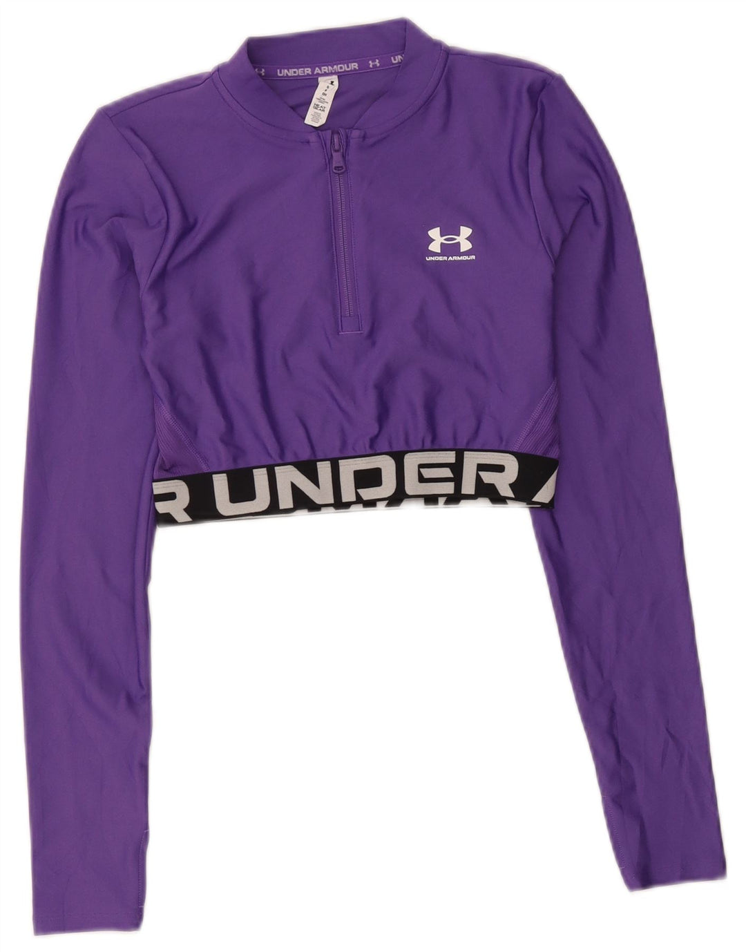 Top de trening Under Armour pentru femei Crop Pullover UK 10 Small Purple