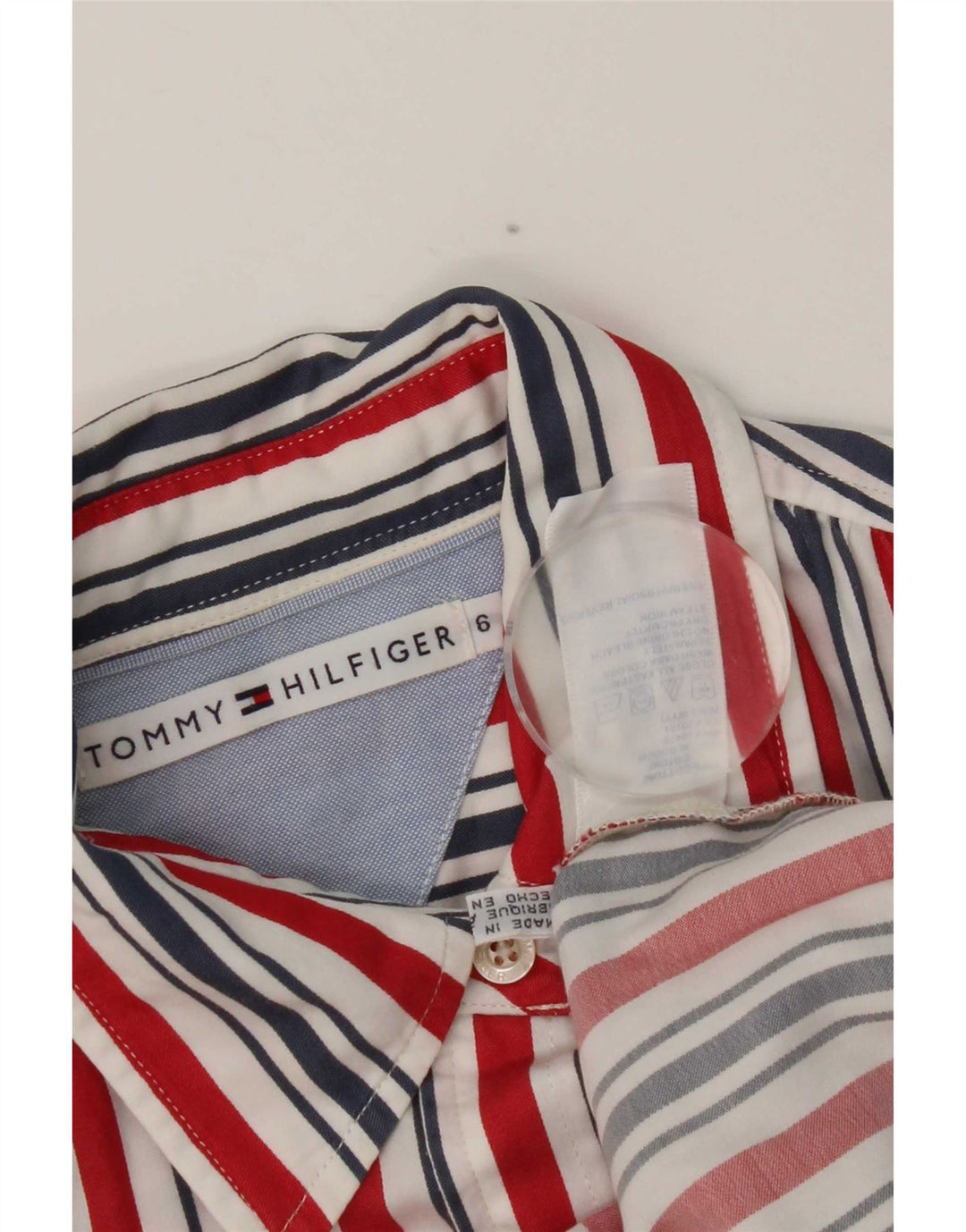 Tommy Hilfiger Damenhemd US 6 Medium Mehrfarbig gestreift aus Baumwolle