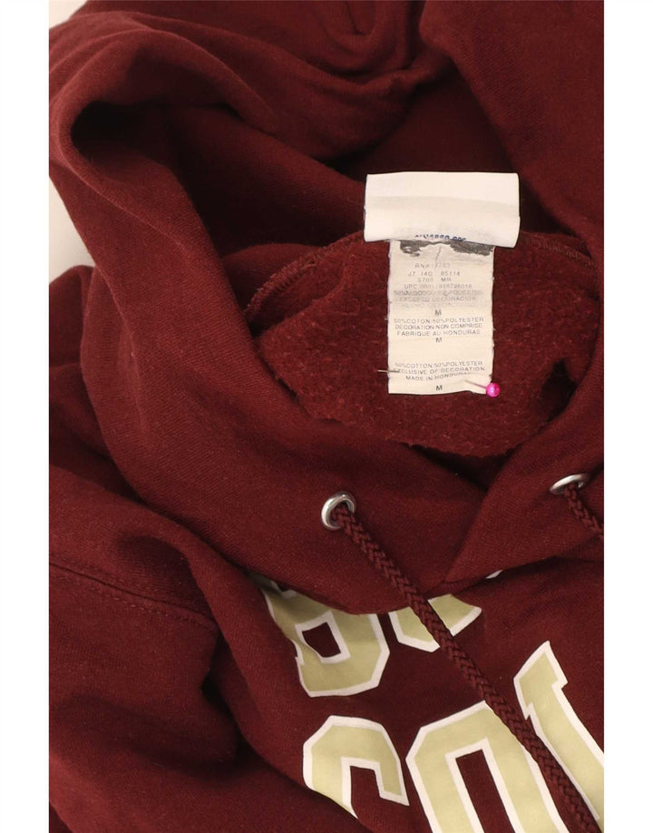 Champion Mens Graphic Regular Fit Hoodie Jumper Medium Maroon College
