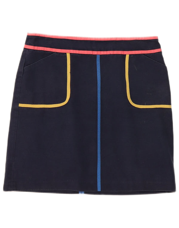 Minigonna da donna Boden UK 12 media W32 cotone color block blu navy