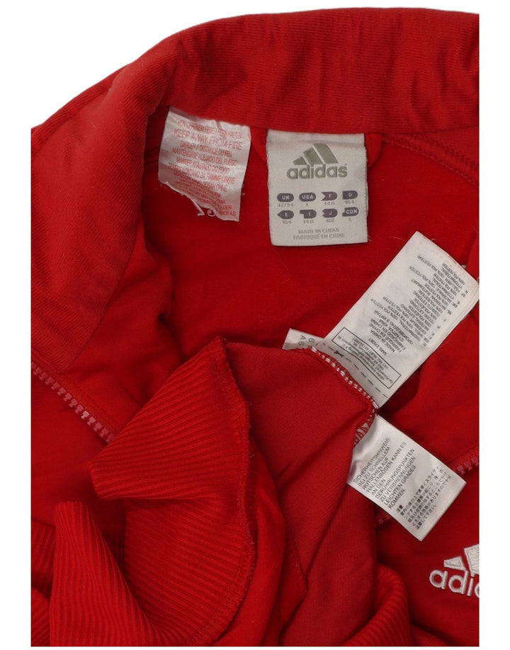 ADIDAS Boys Graphic Tracksuit Top Jacket 13-14 Years Red Polyester