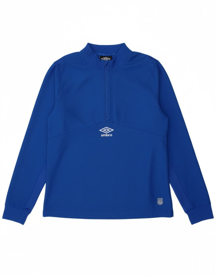 UMBRO Boys Zip Neck Pullover Tracksuit Top 11-12 Years Medium Blue
